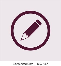 Pencil  icon,  isolated. Flat  design.