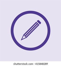 Pencil  icon,  isolated. Flat  design.