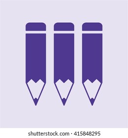Pencil  icon,  isolated. Flat  design.