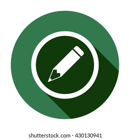 Pencil  icon,  isolated. Flat  design.