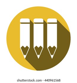 pencil  icon,  isolated. Flat  design.