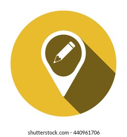 pencil  icon,  isolated. Flat  design.