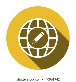 pencil  icon,  isolated. Flat  design.