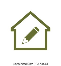 Pencil    icon,  isolated. Flat  design.