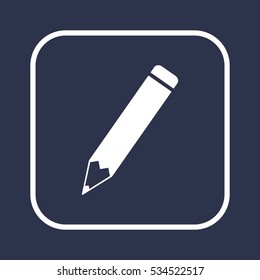 Pencil  icon, isolated.  Flat design.