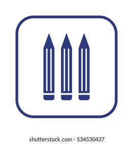 Pencil   icon,  isolated. Flat  design.