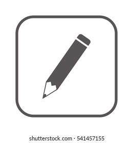Pencil  icon, isolated.  Flat design.