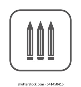 Pencil   icon,  isolated. Flat  design.