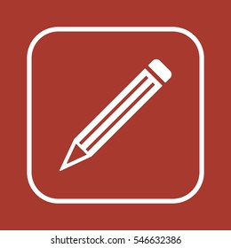Pencil   icon,  isolated. Flat  design.