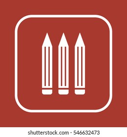 Pencil   icon,  isolated. Flat  design.