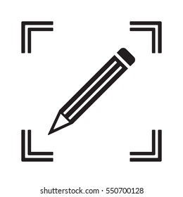 Pencil   icon,  isolated. Flat  design.