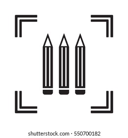Pencil   icon,  isolated. Flat  design.