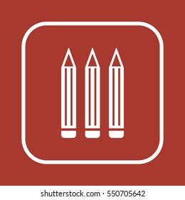 Pencil   icon,  isolated. Flat  design.