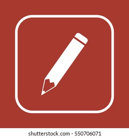Pencil  icon, isolated.  Flat design.
