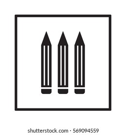 Pencil   icon,  isolated. Flat  design.