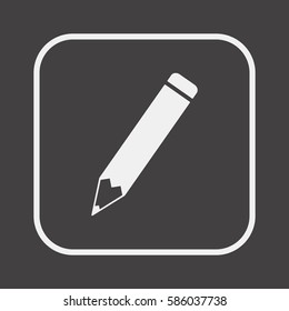 Pencil  icon, isolated.  Flat design.
