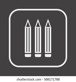 Pencil   icon,  isolated. Flat  design.