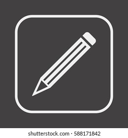 Pencil   icon,  isolated. Flat  design.