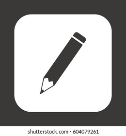 Pencil  icon, isolated.  Flat design.