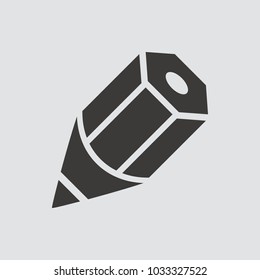 pencil icon isolated of flat style. Vector illustration.