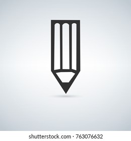 Pencil Icon isolated on light background