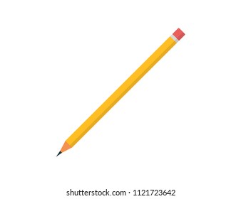 Pencil  icon isolated on white background, top view