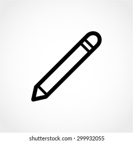 Pencil Icon Isolated on White Background