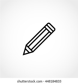 pencil Icon Isolated on White Background