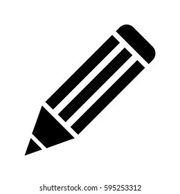 Pencil Icon Isolated on White Background. Flat Vector illustration.