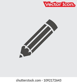 pencil icon isolated sign symbol and flat style for app, web and digital design. Vector illustration.