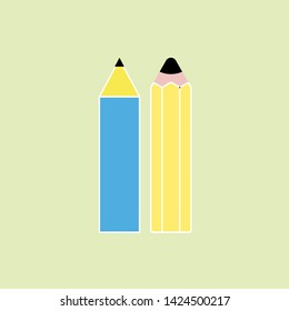 pencil icon - pencil isolated , stationary illustration - Vector pen and pencil