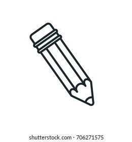Pencil icon. Isolated vector illustration. Web icon of modern line style