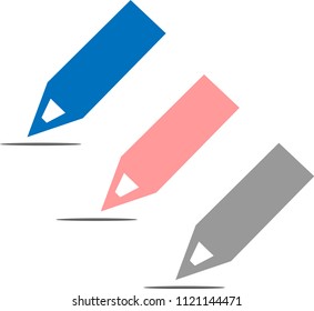Pencil icon isolated from white background. Vector illustrations