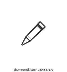 Pencil icon. List edit button. Logo design element