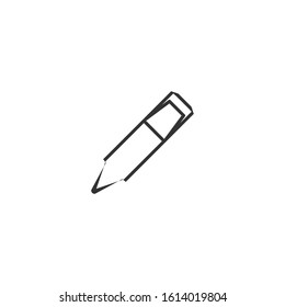 Pencil icon. List edit button. Drawing tool symbol. Logo design element