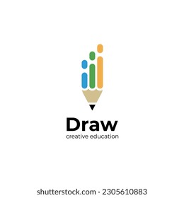 símbolo de elemento de diseño de icono o logotipo, ilustración del logotipo de la tecnología digital de lápiz