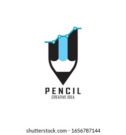 Pencil icon logo design vector template
