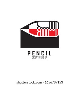 Pencil icon logo design vector template
