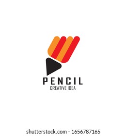Pencil icon logo design vector template
