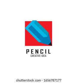 Plantilla vectorial de diseño de logotipo de icono de lápiz
