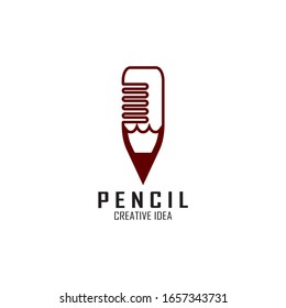 Pencil icon logo design vector template
