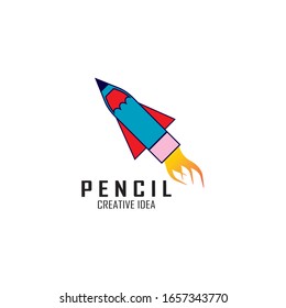 Plantilla vectorial de diseño de logotipo de icono de lápiz
