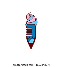 Pencil icon logo design vector template
