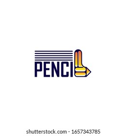 Plantilla vectorial de diseño de logotipo de icono de lápiz
