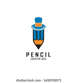 Plantilla vectorial de diseño de logotipo de icono de lápiz
