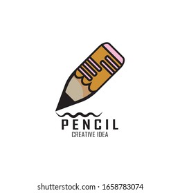 Pencil icon logo design vector template
