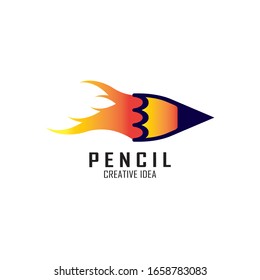 Pencil icon logo design vector template
