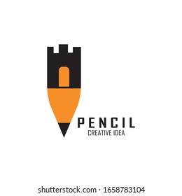 Plantilla vectorial de diseño de logotipo de icono de lápiz
