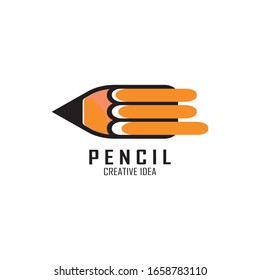 Pencil icon logo design vector template
