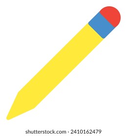 Stift-Symbol oder Logo-Illustration mit flachem Farbstil